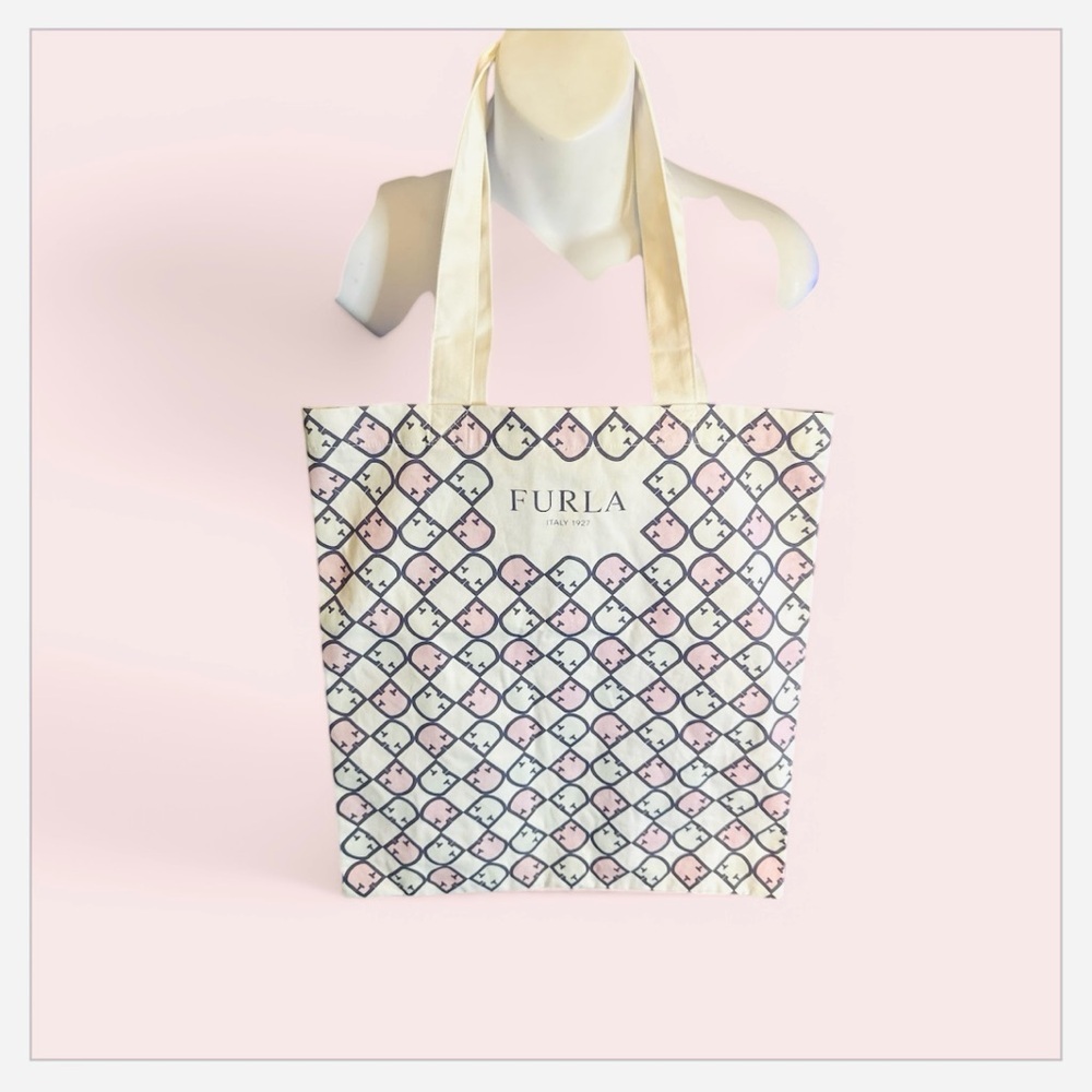 Furla Cream and Black Women's Tote Bag